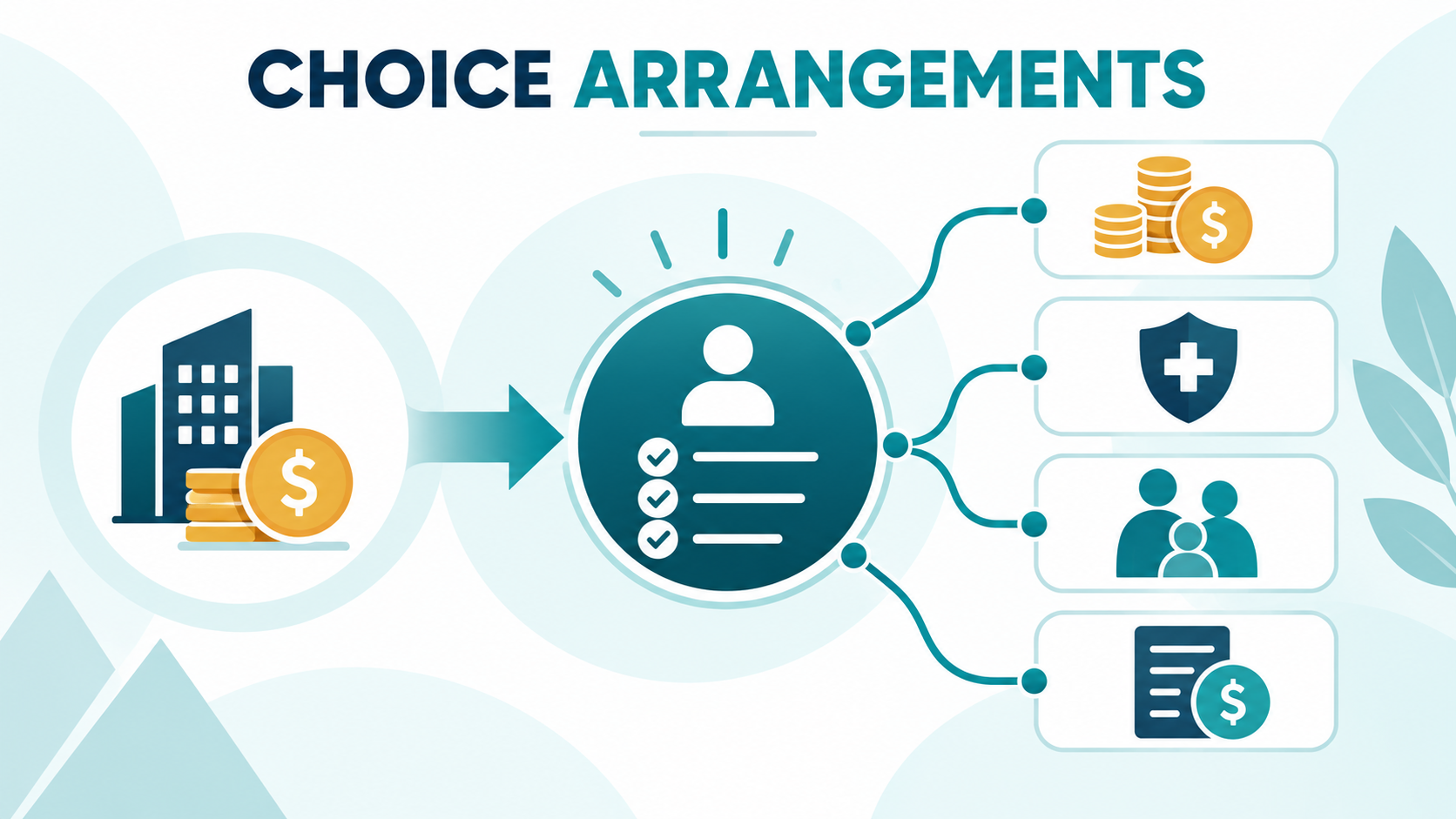 CHOICE Arrangement employer contribution and employee plan choice illustration